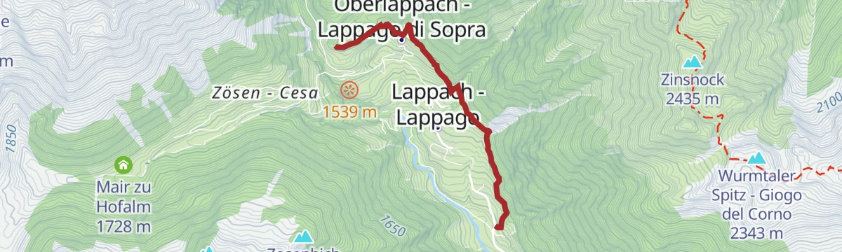 Route map: Way across the village